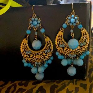 Turquoise and gold earrings